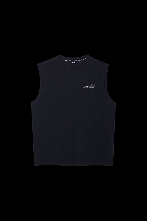 Handwritten Font Outer Wear Sleeveless Drop Shoulder Vest Unisex T-shirt